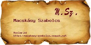 Macskásy Szabolcs névjegykártya