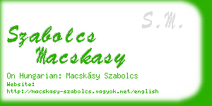 szabolcs macskasy business card